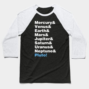 Planets Helvetica Baseball T-Shirt